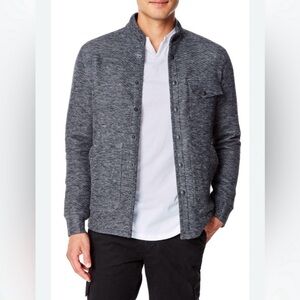 Good Man Brand Gray Marled Snap-Front Knit Jacket